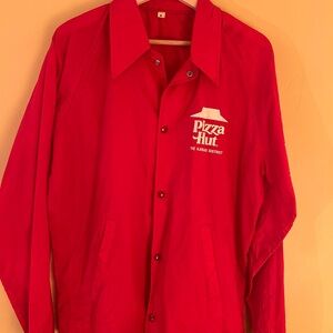 Vintage 1980s Red Pizza Hut Windbreaker Kansas District Medium